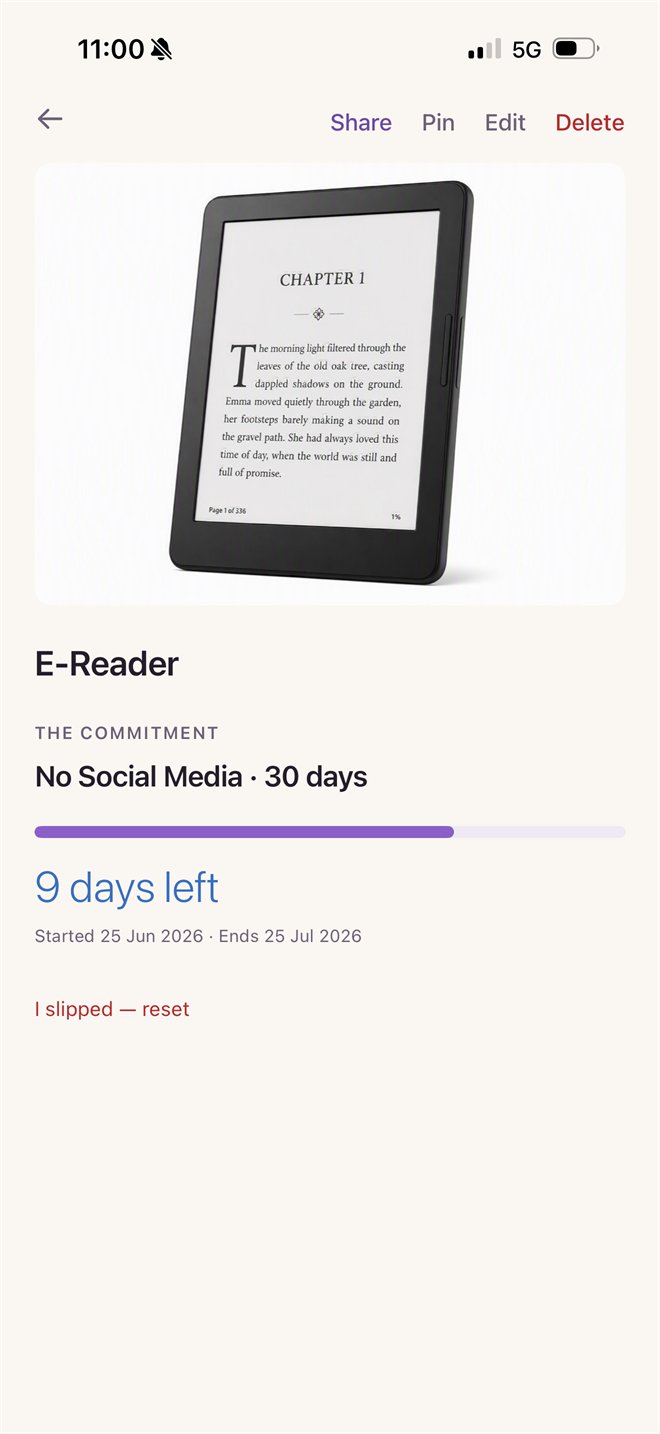Abstain deal: no social media for 30 days earns the e-reader
