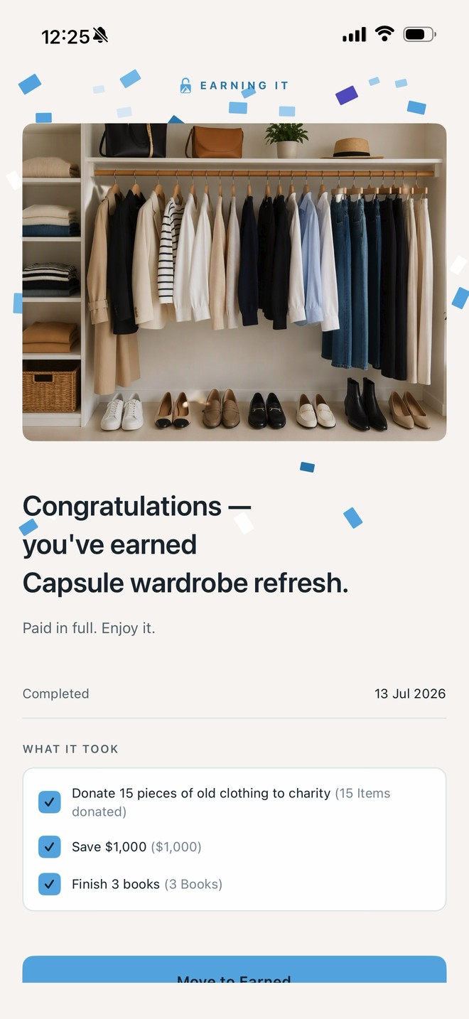 Skye-blue confetti celebration: congratulations, you've earned Capsule wardrobe refresh