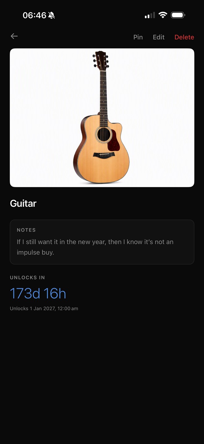 Wait Until reward: guitar with a 173-day countdown to New Year's Day